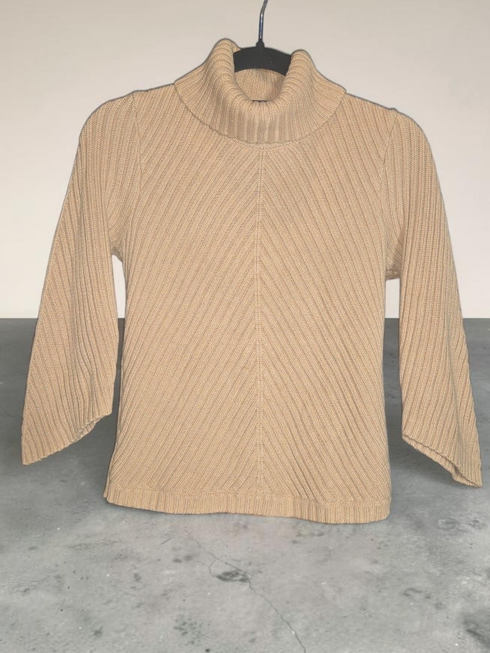 J. Crew Cable Rib Turtleneck Sweater - Beige